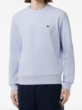 Image of Lacoste Mens Fleece Crew Neck Sweatshirt in Pale Blue. C81