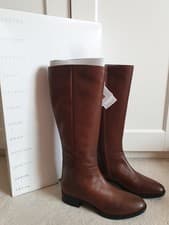 Image of New Geox Felicity Women's Brown Leather Long Boots UK 5 EU 38 £189