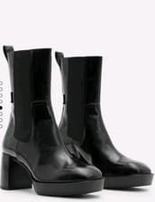 Image of Allsaints Lottie Heeled Leather Boots Uk Size 7 Bnwb