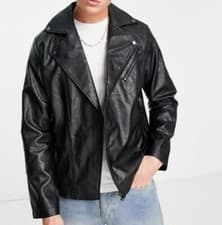 Image of Jack & Jones Mens PU Biker Jacket,black,large,brand New With Tags Rrp £45