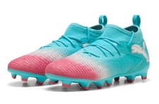 Image of PUMA JUNIOR FOOTBALL BOOTS BOYS GIRLS FUTURE 8 MATCH FG/AG RE-CHARGE KIDS SHOES