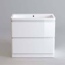 Image of Bathroom Cabinet Vanity Unit Sink Basin Storage Drawer 800 mm White Furniture
