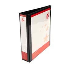 Image of 5 Star A4 Presentation Ring Binder Polypropylene 38mm 4D-Ring Black (Pack of 10)
