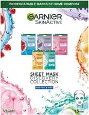 Image of Garnier Sheet Mask Discovery Collection, Face & Eye Sheet Masks for Dehydrated,