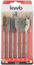 Image of KWB 6 Piece Flat Drill Set for Wood 10mm 12mm 16mm 18mm 20mm 25mm Straight shank