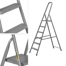 Image of STEEL 6-STEP HOUSEHOLD LADDER 125 KG