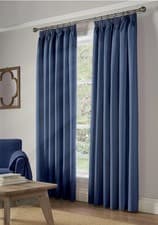 Image of Blackout Taped Curtains,Blue. light blackout and thermally efficient, L72"xW90"