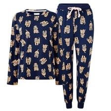 Image of Chelsea Peers Womens Zebra Classic Pyjama Set Sets Crew Neck Lightweight