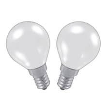Image of Philips 40W 240V Opal Golf Ball Bulb SES E14 Soft White Twin Pack