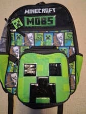 Image of Official Minecraft Creeper 16" Reflective Tabs Backpack School Laptop Bookbag