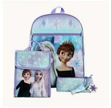 Image of Disney Frozen Backpack 6 pcs Set, 16 inch w/ Frozen Lunch Bag. New