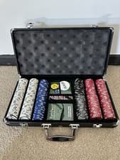 Image of 300-Piece Poker Set: New, Hardened Carry Case, 2 Decks - Complete Casino