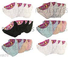 Image of 6 Pack Ladies Mini Bikini Briefs High Leg, 100% Cotton, 10-12, 14-16, 18-20