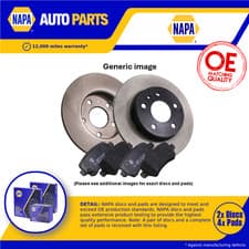 Image of 2x Solid Brake Discs and Pads Rear NAPA NBK5330DP fits PEUGEOT CITROEN +