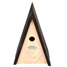 Image of SAVE 50%!! Triangular Blue Tit Bird House Birdhouse - Wooden w Apex Roof