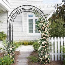 Image of 7ft Metal Garden Arch Shabby Chic Pergolas Rusty Garden Arbour Garden Plant Arch