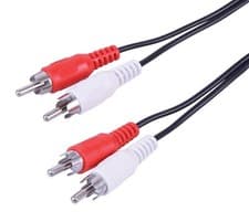 Image of Twin RCA Phono Red White CABLE 2 x Male to 2 x Male OFC Shielded Audio LEAD