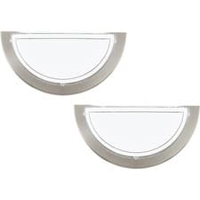 Image of 2 PACK Wall Light Colour Satin Nickel Shade White Clear Glass Painted E27 1x60W