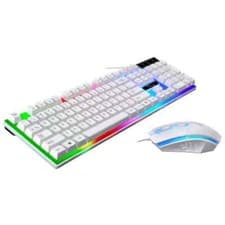 Image of Gaming Keyboard Mouse Set Pad Rainbow LED Wired USB For PC Laptop PS4 Xbox One