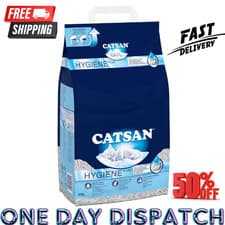Image of CATSAN Hygiene Plus Non-Clumping Adult Cat and Kitten Litter 20L, 100% Natural