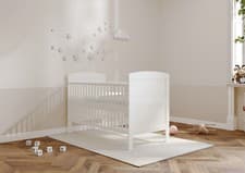 Image of New Large REGGIE 3 in 1 White Cot Bed – optional ECO Fibre Mattress 140x70x10cm