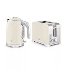 Image of Swan Solace 2 Slice Toaster & Kettle Set Cream