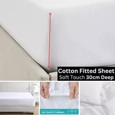 Image of Extra Deep Fitted Sheets, Warm Soft 100% Brushed Pcotton Bed Sheets Bed Cover 11