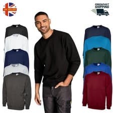 Image of Mens Womens Sweatshirt Crew Neck Jumper Plain Pullover Unisex XS-6XL Warm Casual