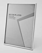 Image of Silver Photo Picture Frame 5x5", 8x8",6X9", A4 &8X12"- Shiny Thin Silver Edge