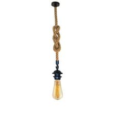 Image of Vintage Hemp Rope Pendant Light 0.5-2m Retro Industrial Loft Hanging E27 Ceiling