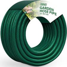Image of GARDEN HOSE PIPE HEAVY DUTY REINFORCED BRAIDED PVC WATERING HOSEPIPE REEL GREEN