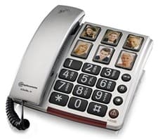 Image of Amplicomms BigTel 40 Plus 40+ Silver Corded Big Button Elderly Amplified Phone-N