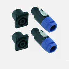 Image of 2 Pairs Loudspeaker Speakon 4 Pole Plug Socket Connector Female Male