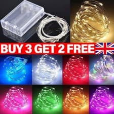 Image of Battery Operated LED Fairy Lights, 2M 3M 5M 10M Xmas String Lights Party Wedding