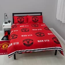 Image of MANCHESTER UNITED FC HONOUR DOUBLE DUVET COVER SET RED FOOTBALL BEDDING MAN UTD