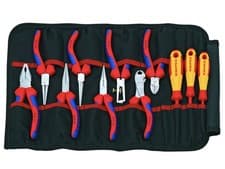 Image of Knipex set 00 19 41 Pliers & Screwdriver Set in Tool Roll, 11 Piece KPX001941