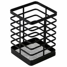 Image of Cutlery Caddy Utensil Holder Copper & Chrome Kitchen Holder Rack Netted Bottom