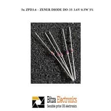 Image of 5x ZPD3.6 - ZENER DIODE DO-35 3.6V 0.5W 5%
