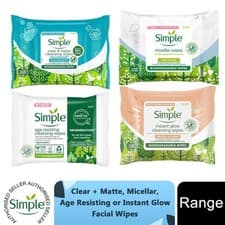 Image of Simple Cleansing, Hydrating, Micellar, Clear+Matt or AgeRessisting Facial Wipes
