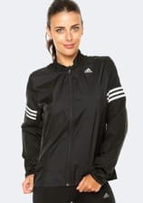 Image of ADIDAS AA5639 Women's Response Windbreaker Jacket Black Top Zipper Gym (Size M)