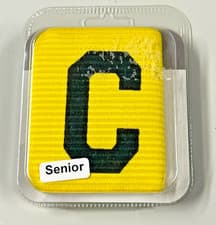 Image of Precision Captains Armband Senior Yellow Black Football / Hockey / Rugby - BNIB