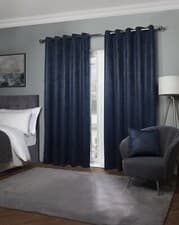Image of Thermal Thick Blackout Curtains 2 Panel Eyelet Ring Top Curtains Ambiance