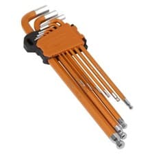 Image of Sealey Premier Hex Key Set Extra-Long Ball-End 9pc - Imperial AK7175