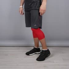 Image of adidas 2 in 1 Basketball Black Shorts Men's with Red Compression Liner CE8743