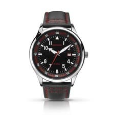 Image of Sekonda Mens Black Leather Strap Watch 1463