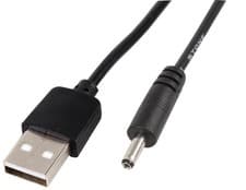 Image of PRO SIGNAL - USB 2.0 A Male to 3.4mm Type H Barrel 5V DC Power Cable, 2m