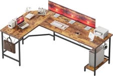 Image of Mericonia L Shaped Desk, 170 Cm Corner Gaming Desk for Home Office, Computer Des