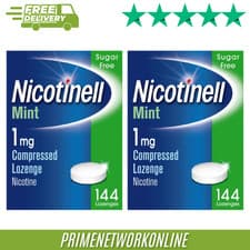 Image of 2x Nicotinell Nicotine Lozenge 1mg Mint – 144 (PACK OF 2) 100% ORIGINAL ⭐⭐⭐⭐⭐