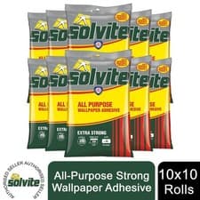 Image of Solvite All-Purpose Extra Strong Wallpaper Adhesive,10 Sachets(approx 100 rolls)