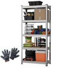 Image of 5 Tier Racking Shelf Heavy Duty Garage Shelving Storage Shelves Unit 150x70x30cm